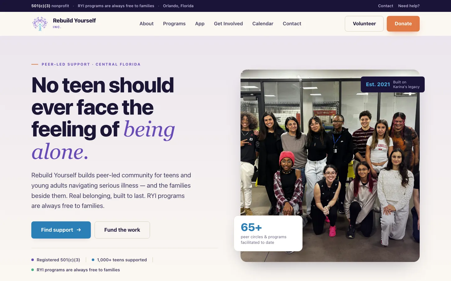 The Rebuild Yourself website home page