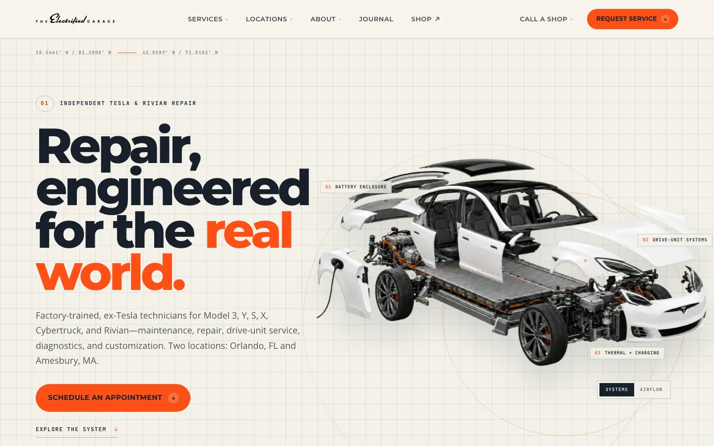 The Electrified Garage website home page