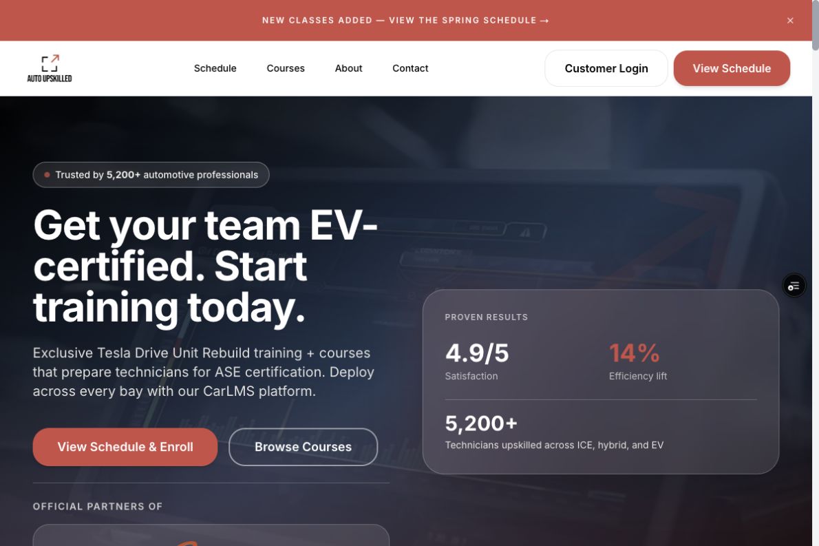 AutoUpskilled public website preview
