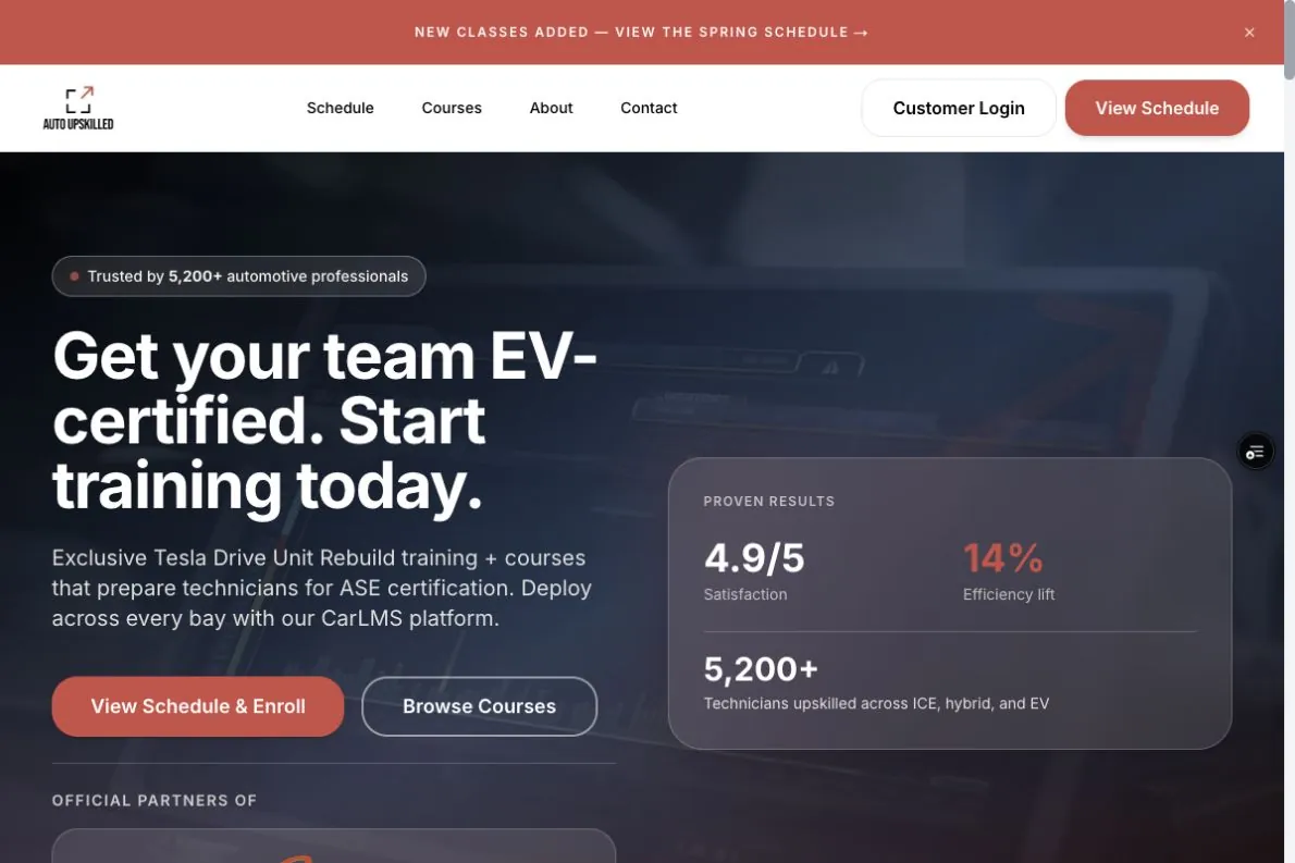 AutoUpskilled public website or product preview
