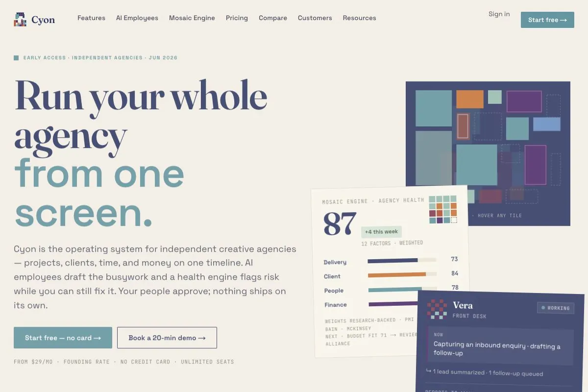 Cyon public website or product preview