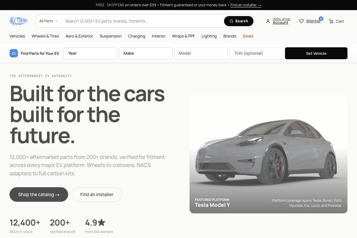 EV Tuning public website preview