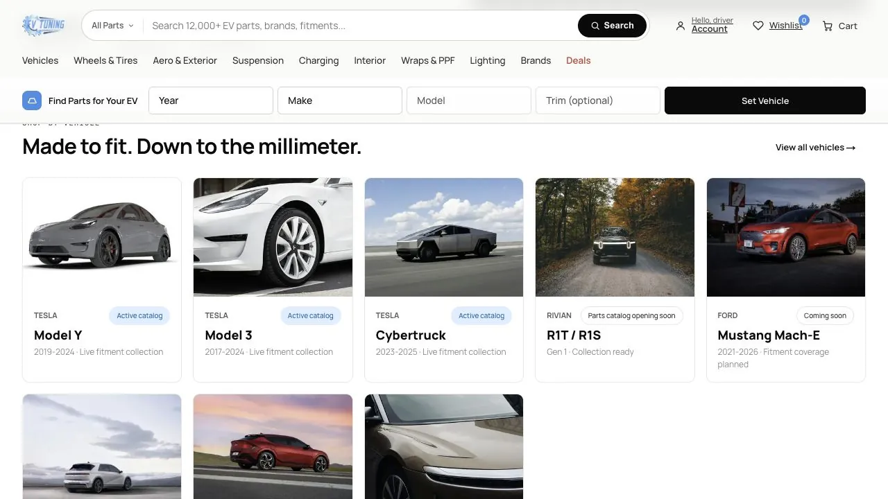 EV Tuning public website or product preview