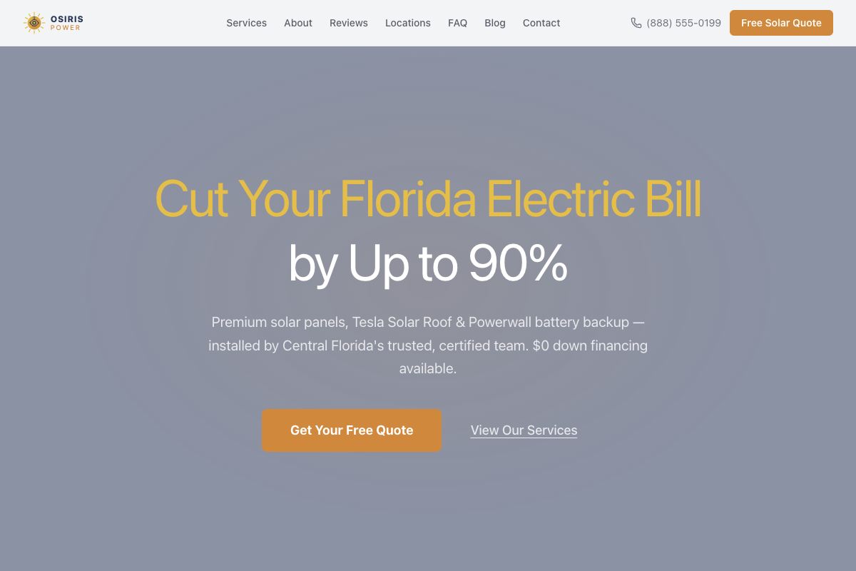 Osiris Power public website preview